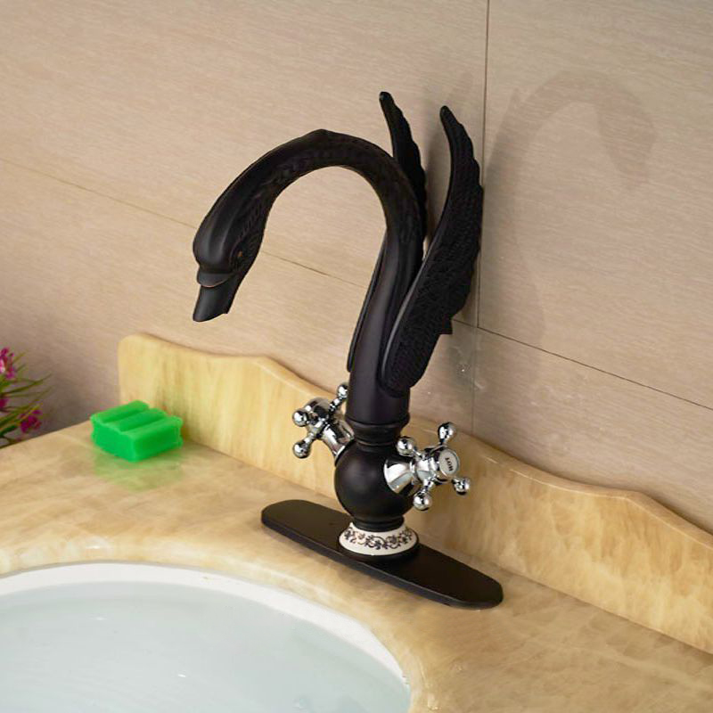 nivelles swan oil rubbed bronze dual handle bathroom faucet